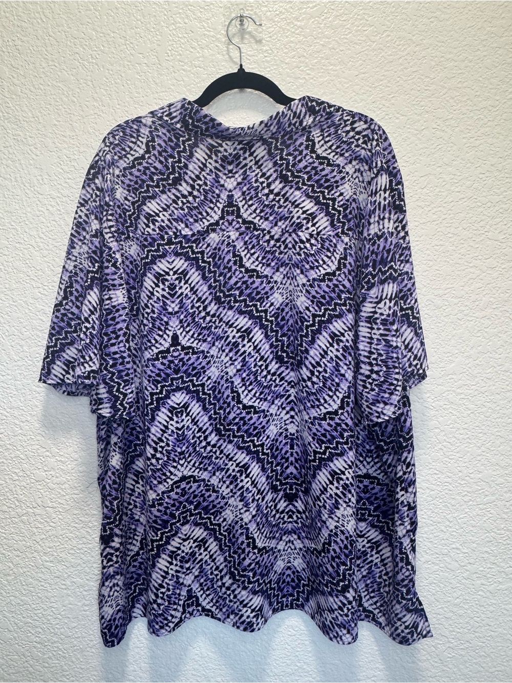 Catherines Purple Printed Button-Down Tunic Shirt - Picture 3 of 4